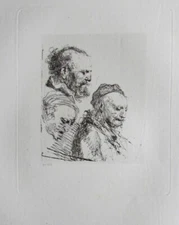 LOT OF 6 REMBRANDT PHOTOGRAVURE PORTRAITS CIRCA 1880 WATER MARKED LAID PAPER C