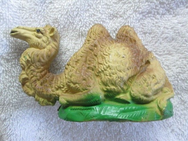 Vintage Plaster / Chalkware Camel Nativity Scene Figurine, Made In Italy