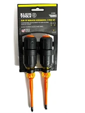 Klein Tools 33732INS Screwdriver Set, Slim-Tip Insulated