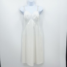 Vanity Fair Vintage 50s Women's 34 White Tricot Nylon Lace Trim Full Dress Slip