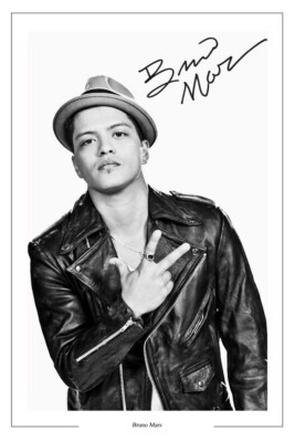 BRUNO MARS SIGNIERTER FOTODRUCK AUTOGRAMM MUSIK 