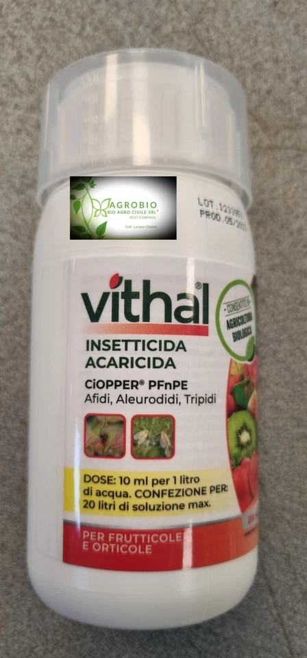 INSETTICIDA ACARICIDA CIOPPER PFnPE VITHAL 200ML EDIBILI BIOL. ITAL-AGRO CONC.