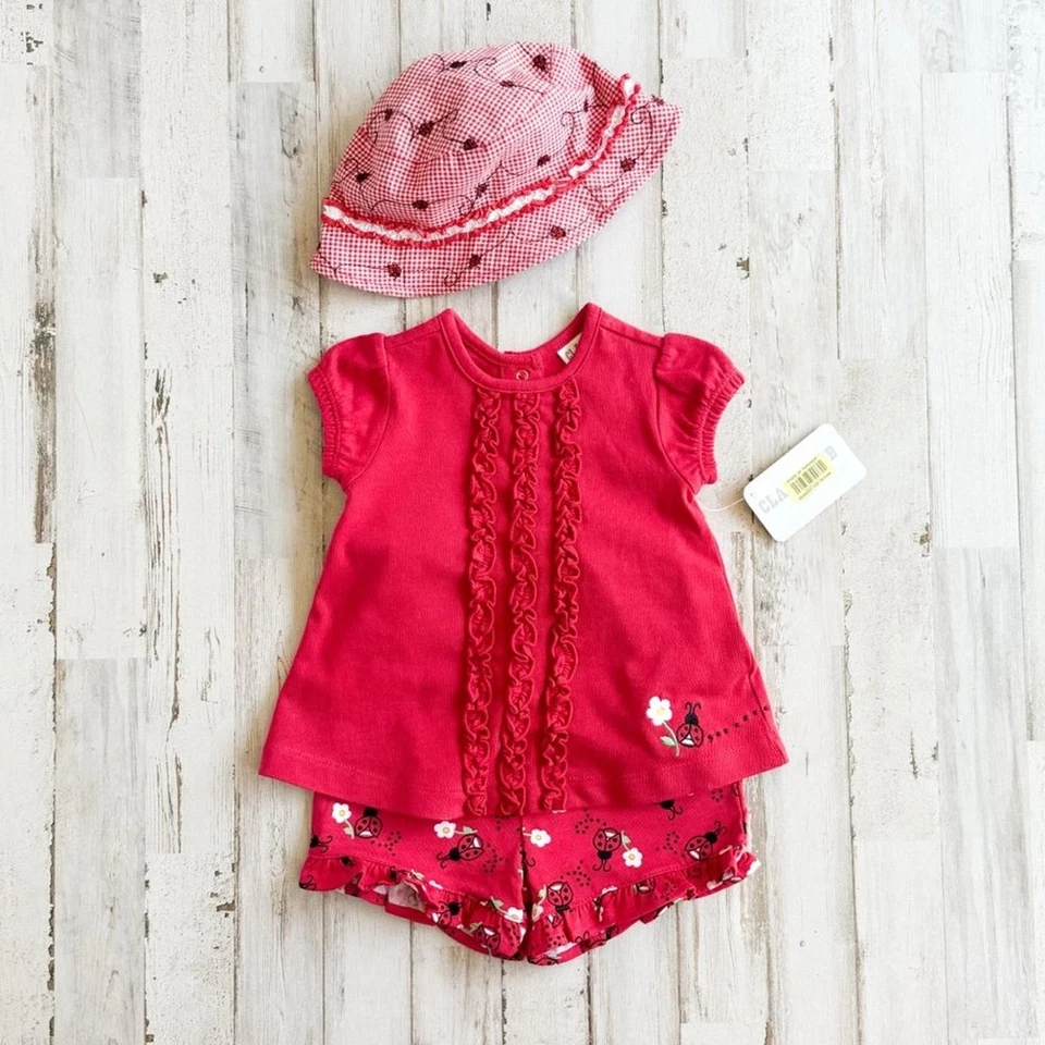 Nuevo con etiquetas Conjunto de Club Clase Ladybug Y2K De Colección y Sombrero para el Sol Bebé Niña talla 9M Foto 2 de 4