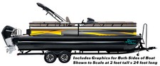 Abstract Yellow Triangle Gray Graphic Wrap Decal Vinyl Fishing Bass Pontoon Boat