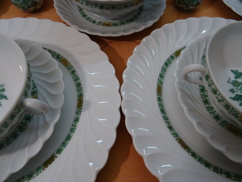 Haviland Limoges Torse Corse Camaieu Vert Dining Service for 6 People 25 Pieces  - Picture 6 of 12