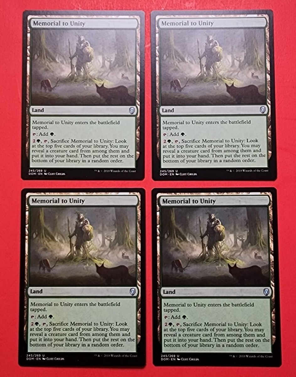 4x Memorial To Unity Dominaria Mtg Magic Gathering Card Green Forest Land  245