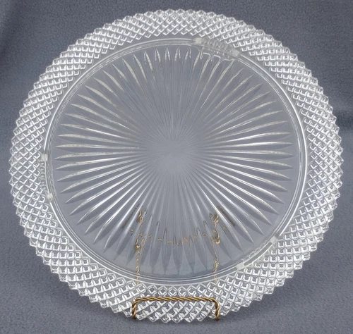 Anchor Hocking Miss America Clear Depression Glass - Cake Plate -  12" Dia