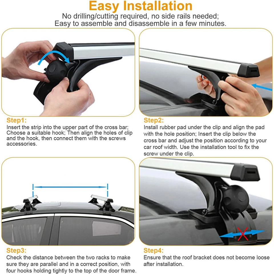 Barras transversales portaequipajes de carga kayak para Volvo S40 S80 sedán 48" Foto 2 de 4