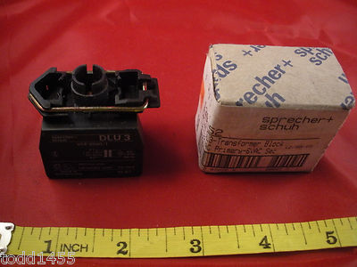 Sprecher Schuh 138-52 Series DL3 Transformer Block 110-120v ac DLU 3 Switch New