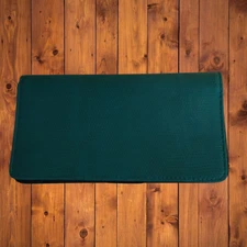 Pebbled Green Folding Checkbook Cover Wallet Classic Career Office Minimalist