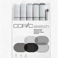 Graytastic Sketch Alcohol Marker Set - 5 Multiliner SP Colo