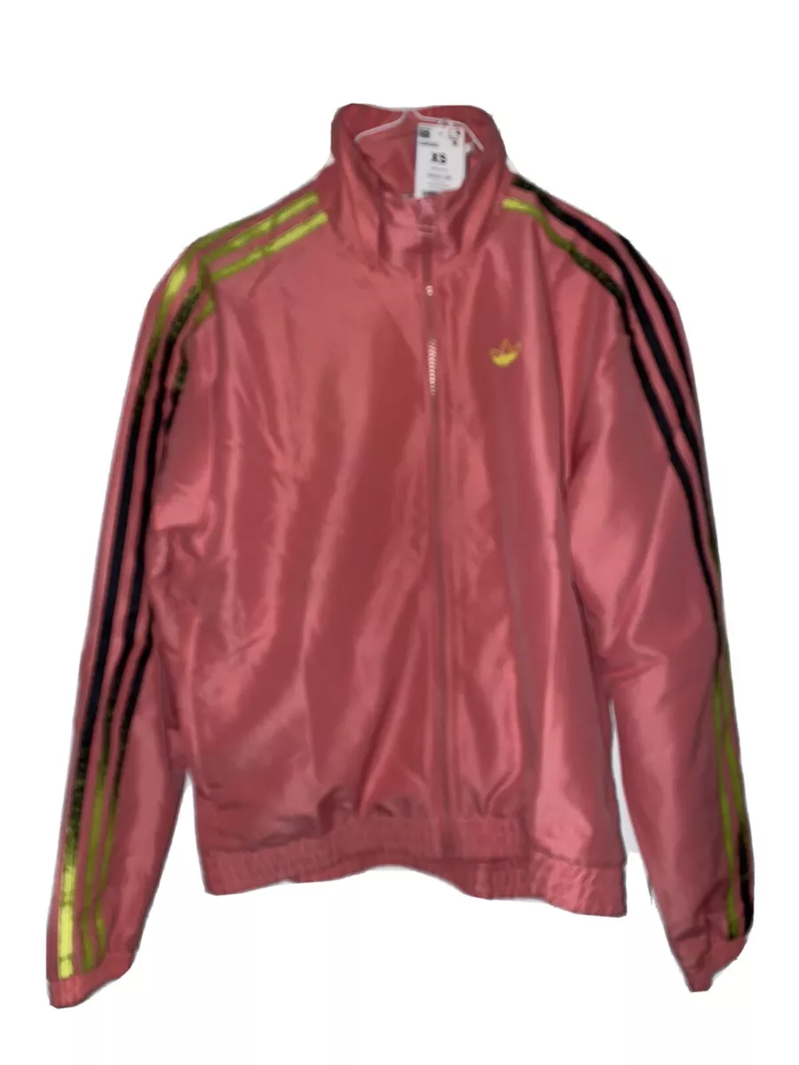 Adidas Women s Fakten Hazy Rose Acid Yellow Black Track Jacket