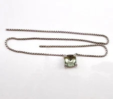 David Yurman BROKEN Chatelaine Prasiolite Diamond Sterling Silver Necklace LMJ2