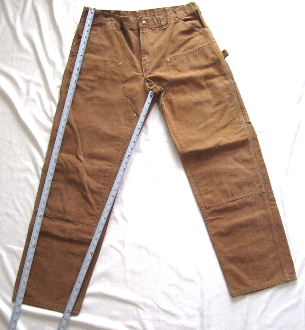 1980s Vtg Carhartt Pants Men Streetwear Rugged Double Knee Sz 38 x 32 (MP260)USA thumbnail 4