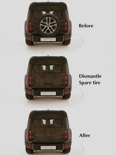 Carpathian Grey Rear Tire Cover ABS Plate  for LR Defender 110 90 130 2020-2026 - Bild 4 von 6