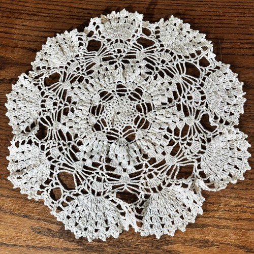 Homemade Vtg Doily White 17” Diameter Round Crochet