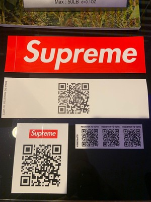 Supreme Register To Vote Sticker Pack - QR Code, Box Logo ...
