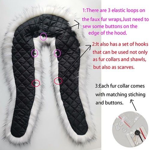 Kunst Waschbär Pelz Schal für Damen Winterjacke Mantel Pelz Dekor Halstücher Schal Kragen - Bild 3 von 30