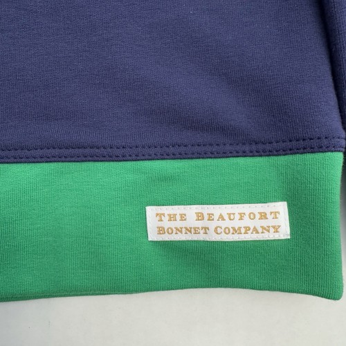 The Beaufort Bonnet Company Boys Long Sleeve 1/4 Snap Pullover Green Navy Sz 10 - Picture 3 of 9
