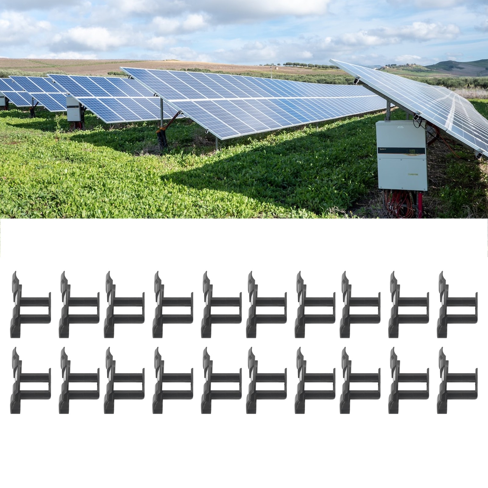 20PCS Solar Panel Drain Clip PV Modules Cleaning Clip 30mm Photovoltaic Panel↑.