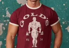 "GOLD'S" Vintage Gym Tee | Old School Graphic T-Shirt | Cotton, Mens, Lifting