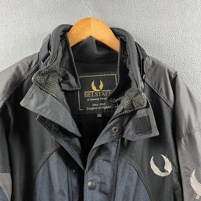 Belstaff Jacket Mens 2XL Black Blue Body Armour Motorcycle Biker