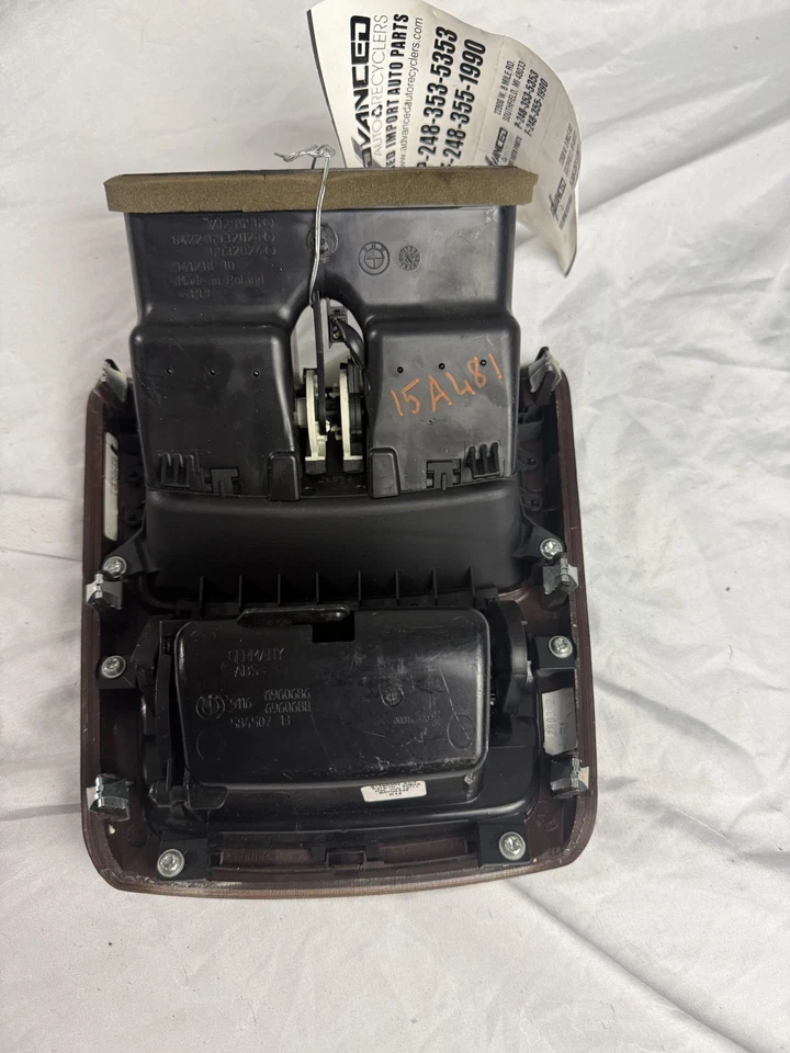 BMW E90 328i 2007-2013 consola central trasera rejilla de ventilación de aire con compartimento OEM Foto 3 de 4