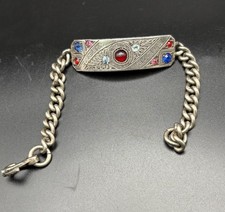 Vintage Sterling Silver ID Men Bracelet  Engr...
