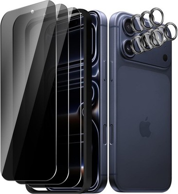 Para iPhone 17 Pro Max 3+3 Protector De Pantalla Privacidad AntiEspia y Camara
