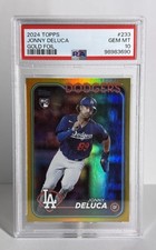 Jonny DeLuca 2024 Topps Gold Foil RC PSA 10 Dodgers Rookie #233