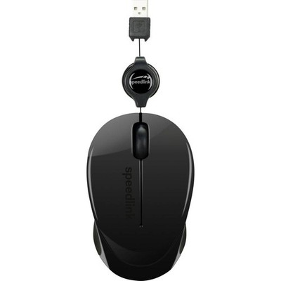 SpeedLink BEENIE Maus USB Optisch Schwarz 3 Tasten 1200 dpi mit Kabelroller