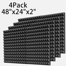 Sound Absorbing Panels 4 pack 48''X24''X2''  Foam Wall Acoustic soundproofing