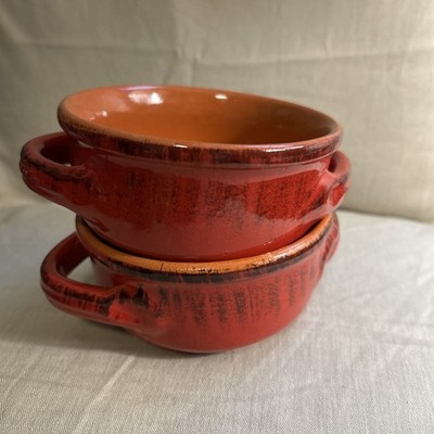 2 DE SILVA Made In Italy 5  Terracotta Red Crock/Soup Bowl