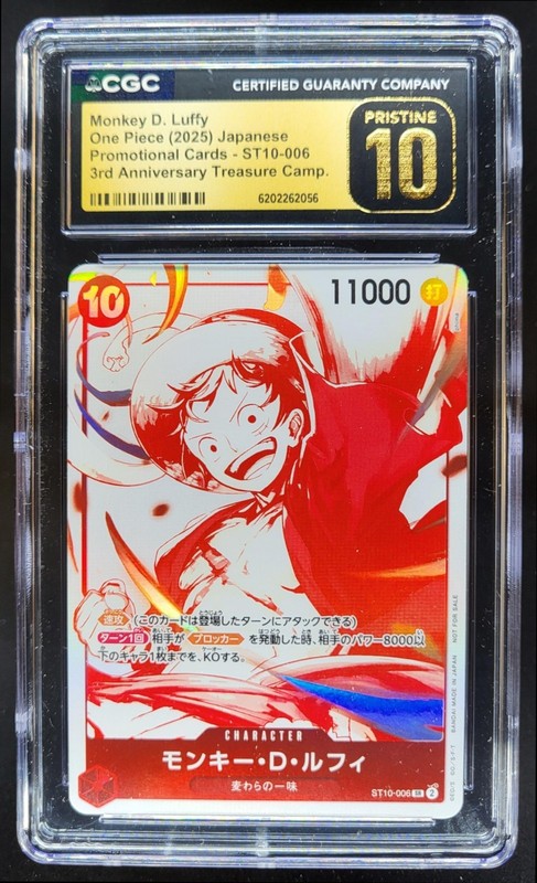 2025 ONE PIECE JP MONKEY D. LUFFY PROMO ST10-006 CGC 10 PRISTINE G PT