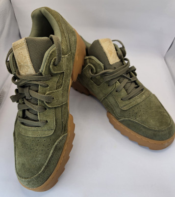 Reebok Olive Green Workout Plus Ripple Men's Shoes Size 9