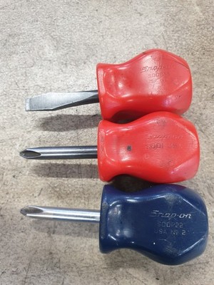 Snap-On SDD 3 kurze Dumpy Schraubendreher (Kreuzschlitz und Schlitz Pozi)