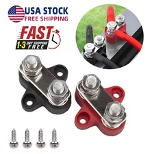 2PCS 1/4" M8 12-48V Bus Bar Terminal Block Power Stud Battery Junction Post