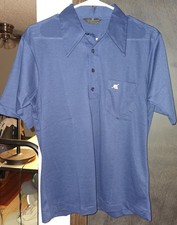 Gary Player vintage 60s golf shirt tennis dark navy Medium Super Retro Cool MOD