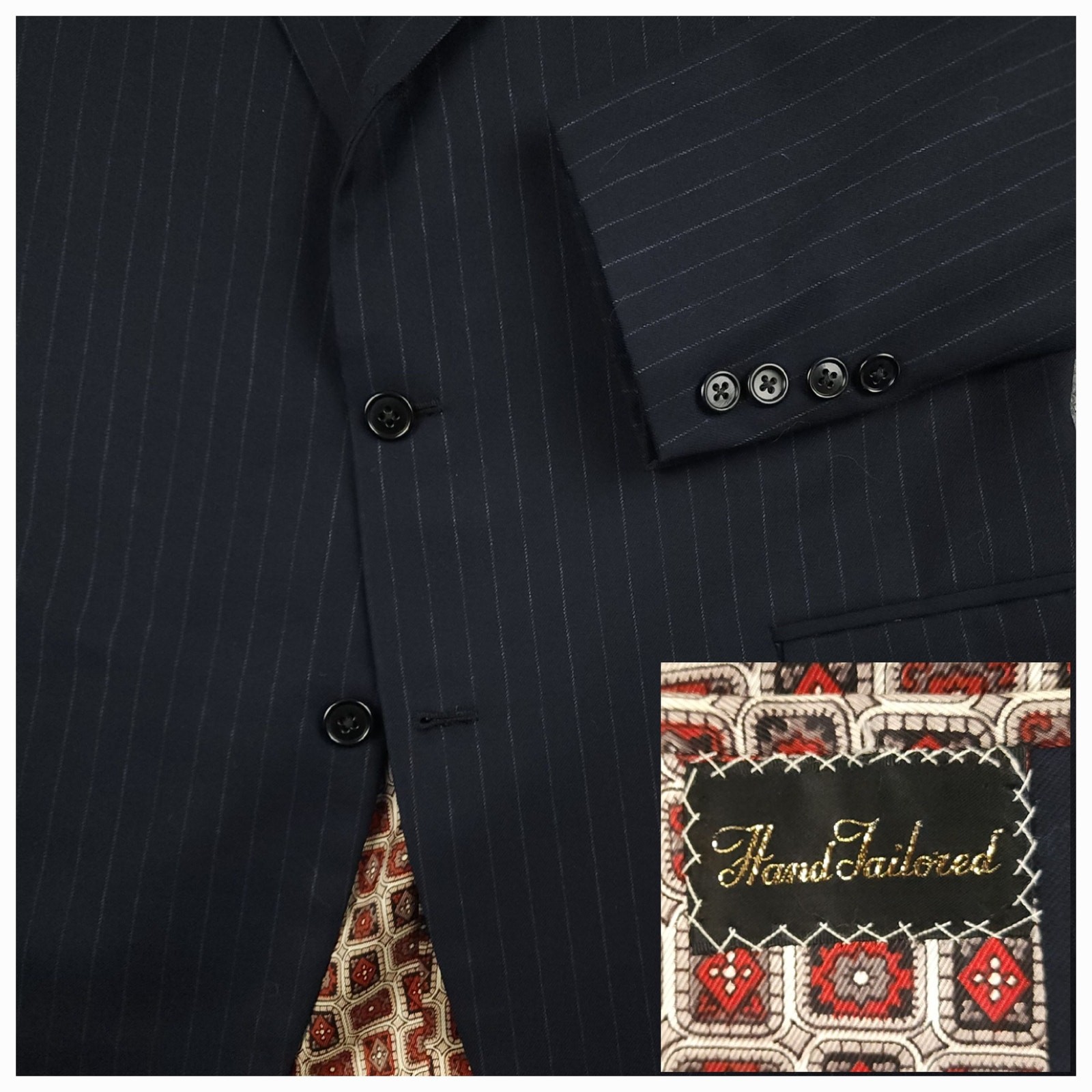 Vtg Trad Ivy Prep Sack Jacket Sport Coat 36R Wool Flannel 3 Roll 2 Rope Stripe