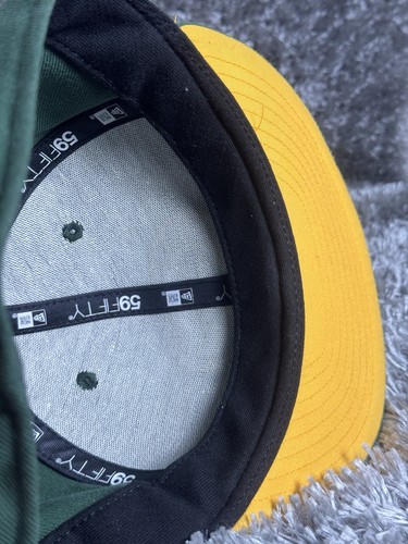 Green Day Packers Hat Cap Fitted Size 8 Green Yellow NEw Era 59fifty Logo NFL - Picture 9 of 10