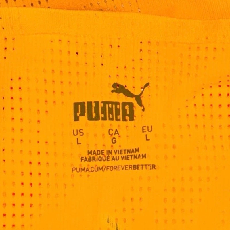 Camiseta sin mangas corta Puma para mujer de malla amarilla sin mangas espalda deportiva fitness L Foto 4 de 4