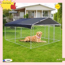 10x10 Outdoor Pet Dog Run House Kennel Shade Cage Enclosure w/ Roof Playpen US