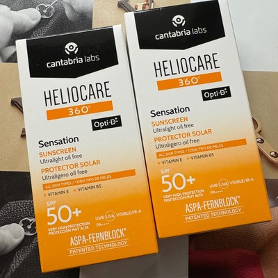 2 x Cantabria Labs Heliocare 360 Sensation LSF50+ 50ml Full Size Ultralight