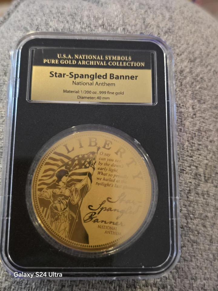 Medalla de oro American Mint Star Spangled Banner 1/200 OZ Foto 4 de 4