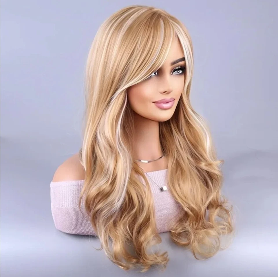 PELUCA - PELO LARGO RUBIO CLARO ONDULADO CON FLEQUILLO Y CAPAS Foto 3 de 4