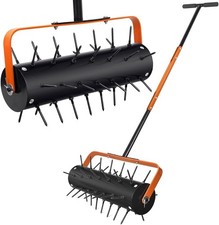 Rolling Lawn Aerator, Heavy Duty Manual Aerator Tool with Spikes, Lawn Spike Aer