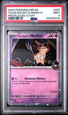 2025 ポケモンカード TEAM ROCKET'S MIMIKYU PSA10 Buy Team Rocket's Mimikyu (Prerelease) [Staff] 087/182