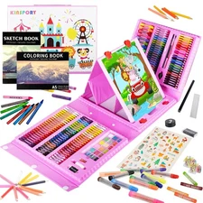 Art Supplies, 290 Pack Art Sets Crafts Drawing Coloring kit, Double-Side Trif...
