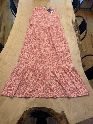 White Stuff Sample Size 6 Organic Cotton Dress Sleeveless NWT Orange (I)