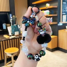 Sanrio Beaded Charm Wrist Strap Cute Phone Keychain Accessories